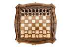Carved chess and backgammon set - carrying case included