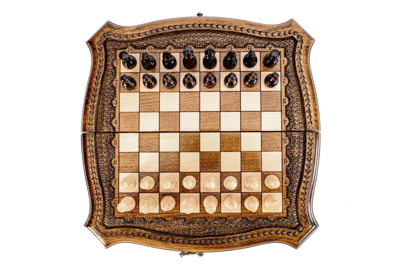 Wooden Carved Chess Set & Backgammon 30 cm | 11.8" - Unumperfectus