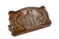 Exterior view of the wooden backgammon board featuring the detailed bear motif and copyrighted contour outline.