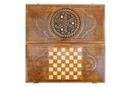 Pomegranate Grapes backgammon board - corner detail of the board