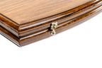 Classic Arch Style backgammon board - close-up of the carved design