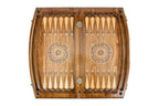 Classic Arch Style backgammon board - angled view