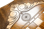 Hayastan Khor Virap backgammon board - side profile showing the craftsmanship