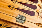 Tree Branch Epoxy Double Sided backgammon board - detail of the wood grain and finish