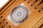 Tree Branch Epoxy Double Sided backgammon board - close-up of the playing surface