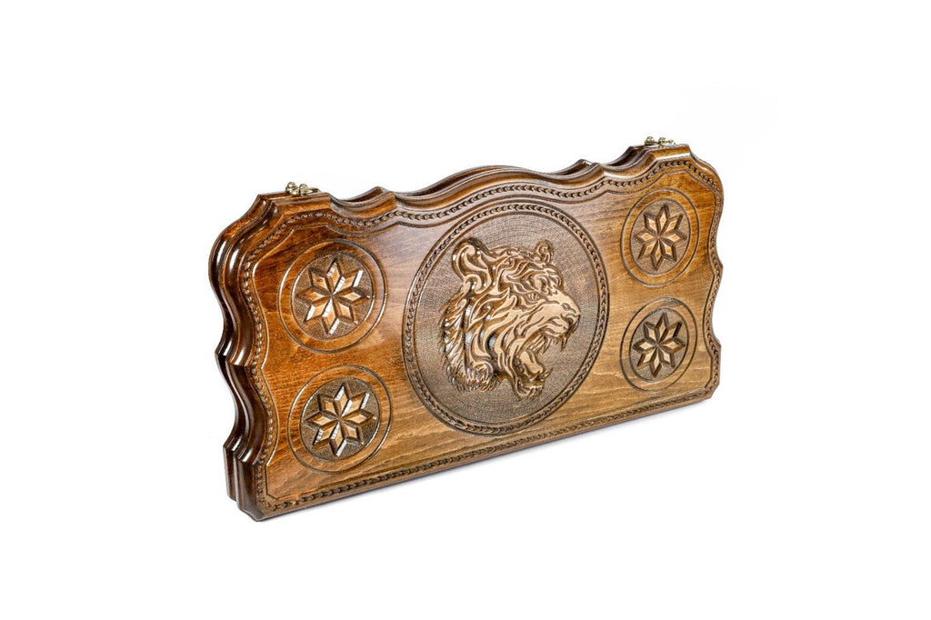 Wooden Backgammon Board Tiger 23.6" | 60 cm - Unumperfectus