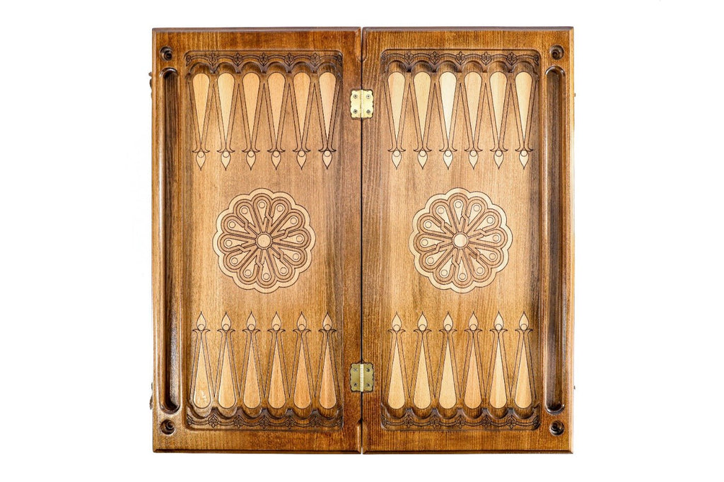 Wooden Backgammon Board Wolf 23.6" | 60 cm - Unumperfectus