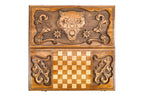 Wolf backgammon board - corner detail of the board