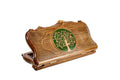Pomegranate tree epoxy backgammon board with Mount Ararat outline design