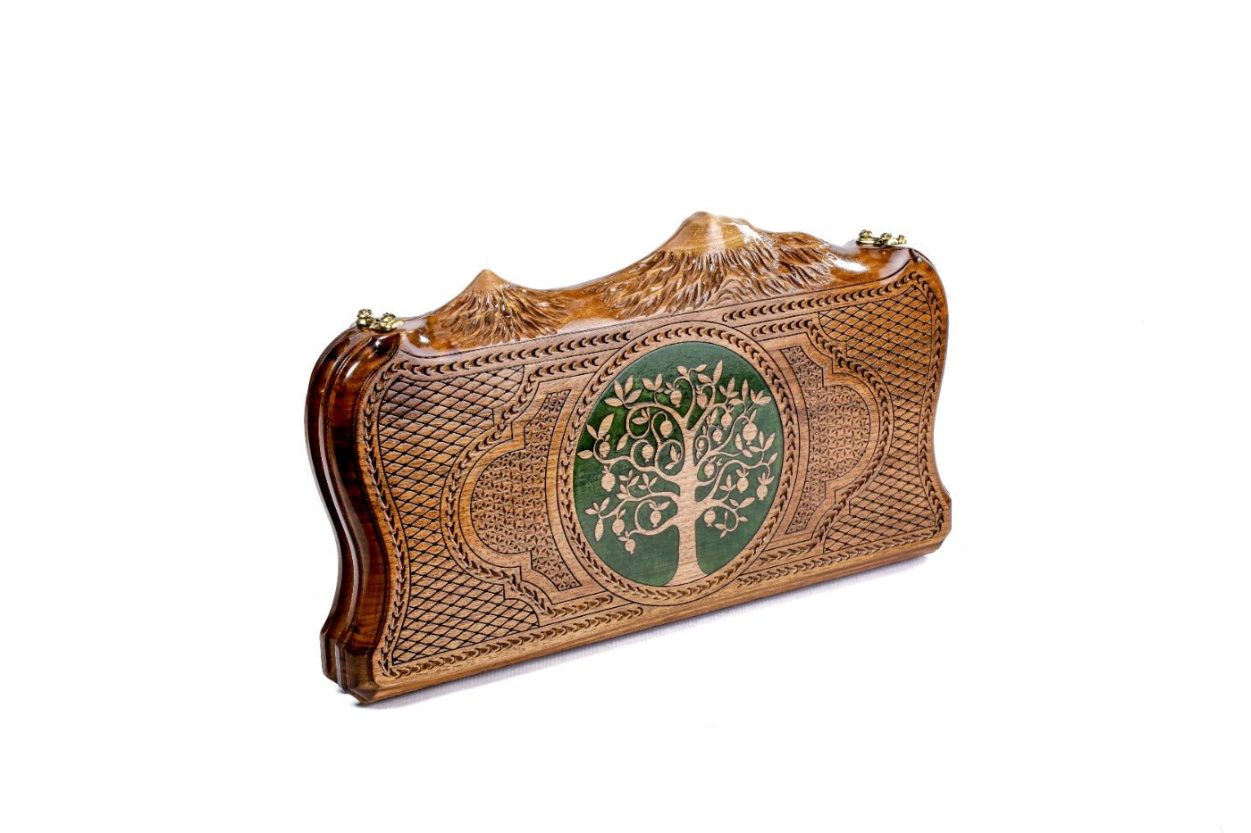Backgammon Board - Pomegranate Tree Epoxy with Mount Ararat - Unumperfectus