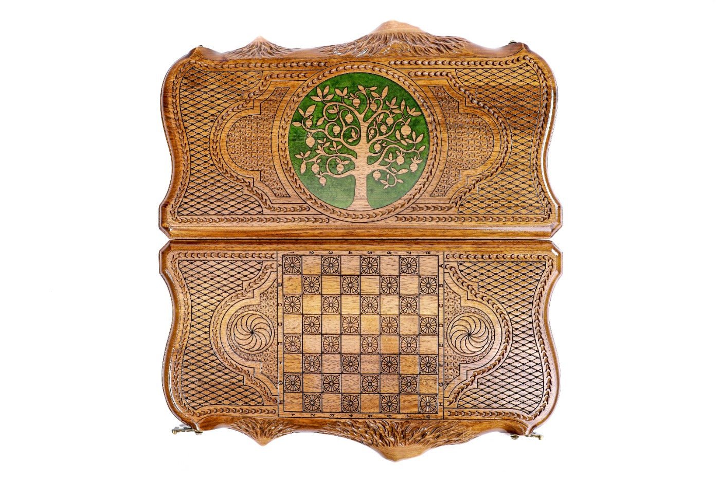 Backgammon Board - Pomegranate Tree Epoxy with Mount Ararat - Unumperfectus