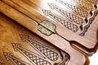 Pomegranate Tree Epoxy Mount Ararat backgammon board - detail of the wood grain and finish
