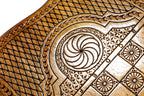 Pomegranate Tree Epoxy Mount Ararat backgammon board - side profile showing the craftsmanship