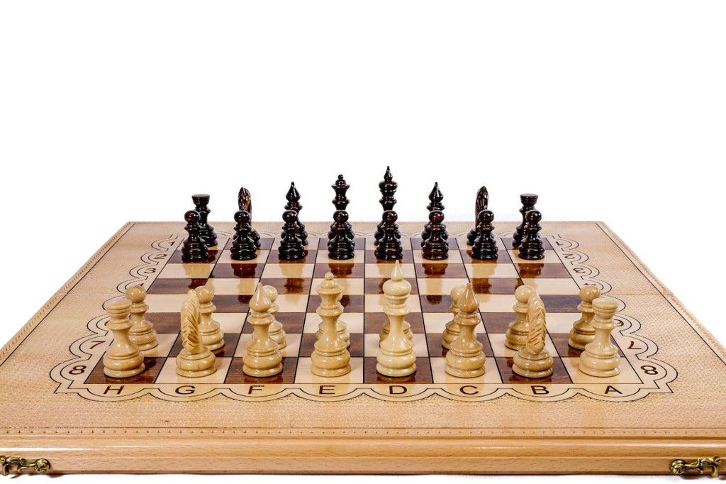 Wooden Carved Chess Set & Backgammon  —  70 cm | 27.5" - Unumperfectus