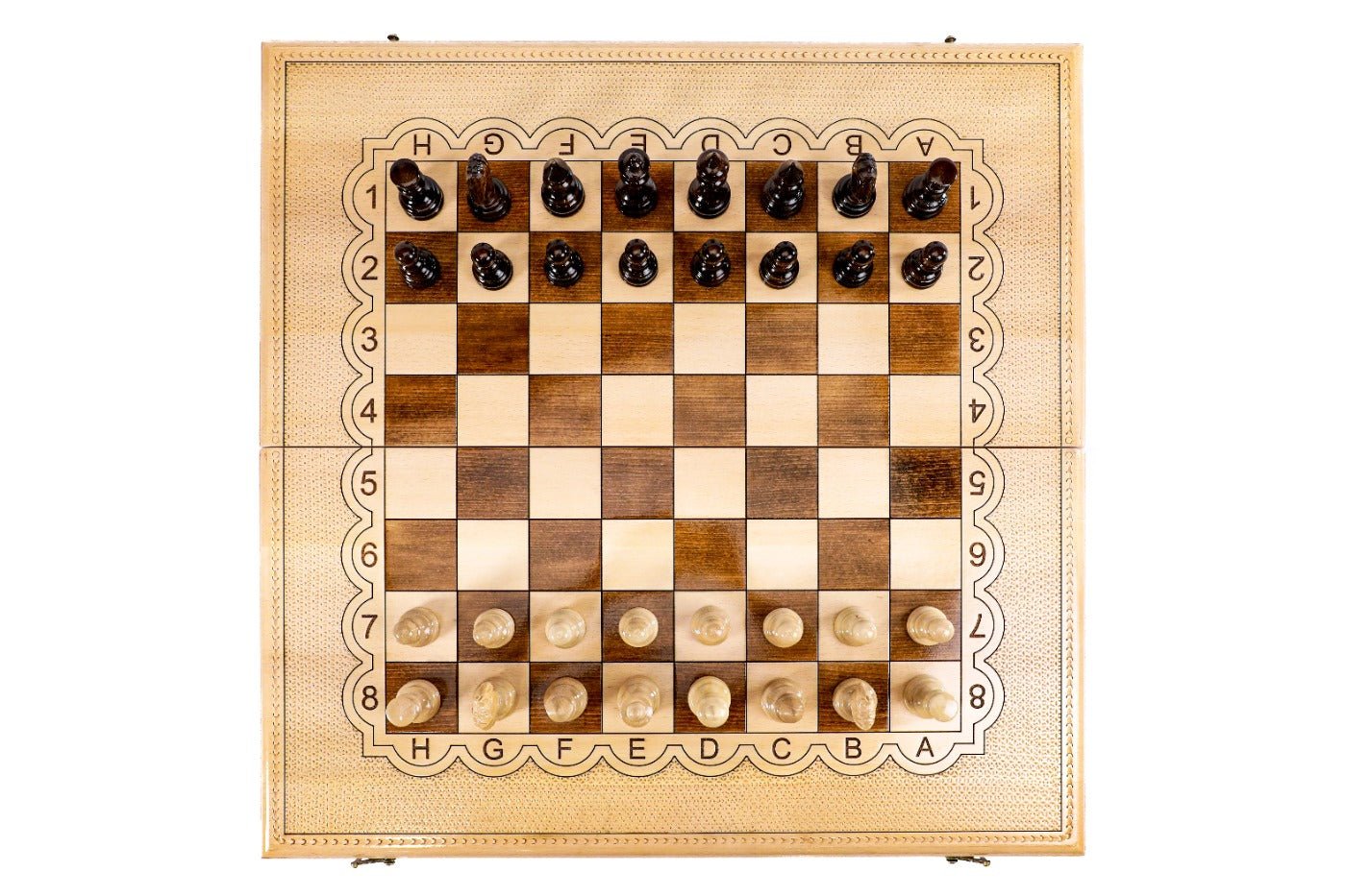 Wooden Carved Chess Set & Backgammon  —  70 cm | 27.5" - Unumperfectus