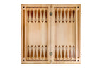 Carved chess and backgammon set - corner detail of the board