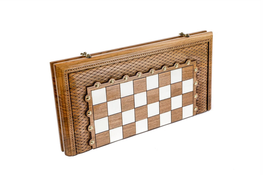 Hand carved Luxury Wooden Chess Set & Backgammon 50 cm | 19.7" - Unumperfectus