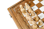 Hand carved chess and backgammon set - carrying case included