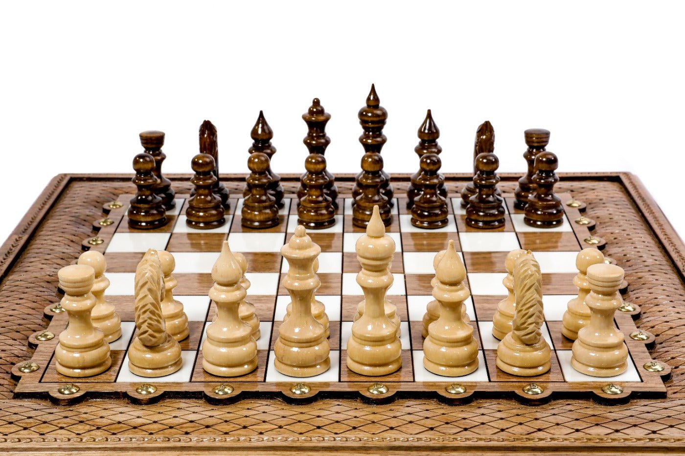 Hand carved Luxury Wooden Chess Set & Backgammon 50 cm | 19.7" - Unumperfectus