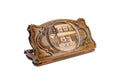 Wooden backgammon board with contour outline handcrafted classic design