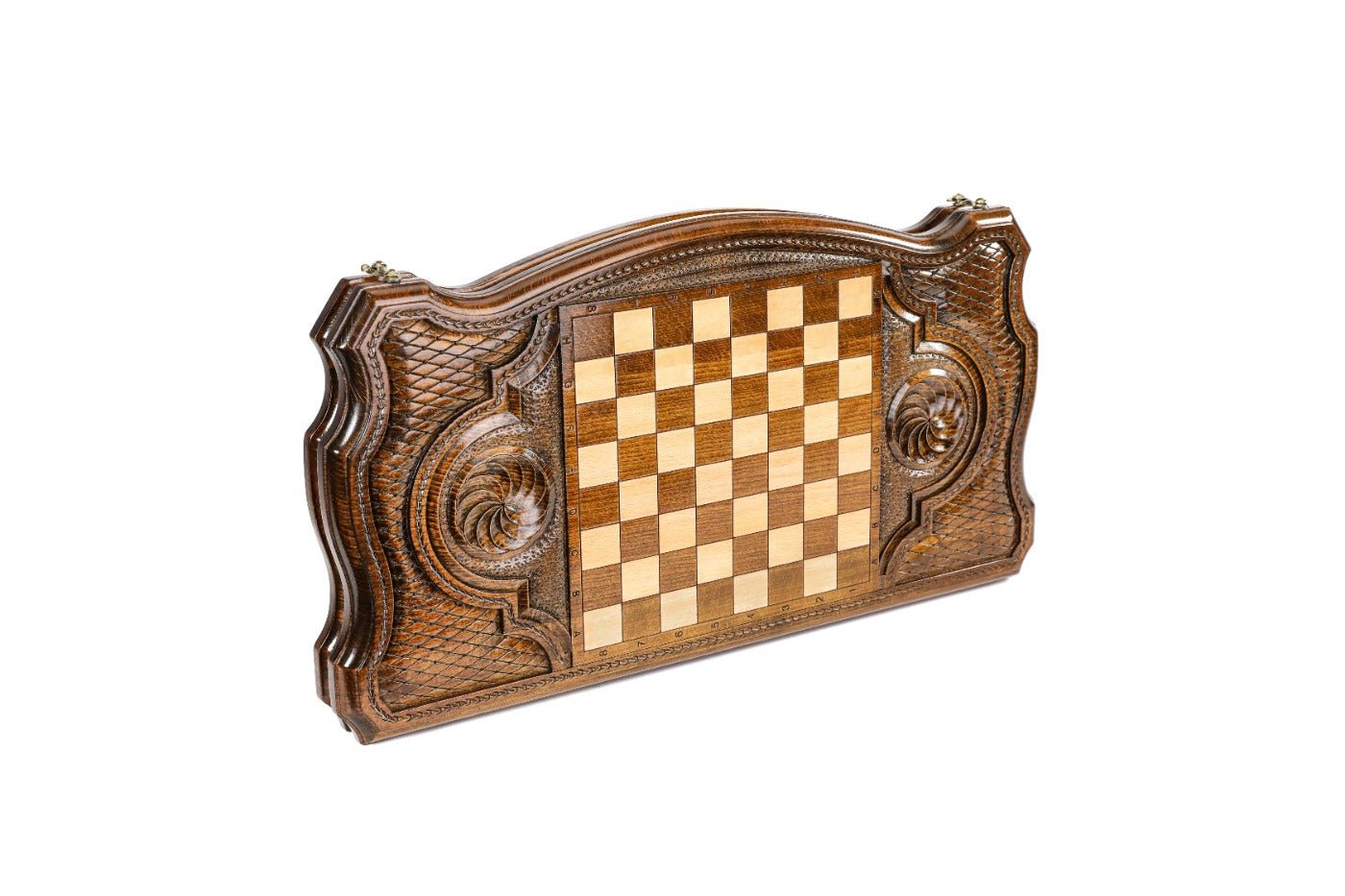 Backgammon Board - Classic Wooden Design with Contour Outline - Unumperfectus