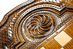 Classic Design Contour Outline backgammon board - detail of the wood grain and finish