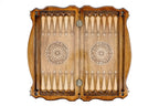 Classic Design Contour Outline backgammon board - angled view