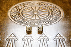 Classic Design Contour Outline backgammon board - close-up of the playing surface