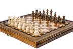Classic Carved Bronze Details chess set - chess pieces set up for play