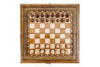 Classic Carved Bronze Details chess set - close-up of the playing squares