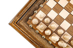 Classic Carved Bronze Details chess set - carrying case included