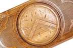 Luxury backgammon board with decorative ornamental wooden pattern