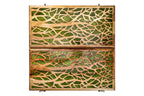 Classic Green Epoxy Trees Two Sided backgammon board - corner detail of the board