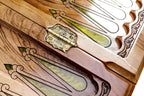Classic Green Epoxy Trees Two Sided backgammon board - angled view