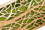 Open Armenian backgammon set showing the smooth green epoxy and wood interior playing surface.