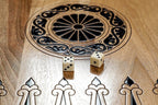 Epoxy Trees backgammon board - hand-carved detail shot
