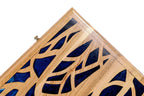 Epoxy Trees backgammon board - detail of the wood grain and finish