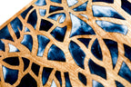 Epoxy Trees backgammon board - playing pieces and dice arranged on the board