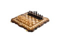 Compact ornamental chess set with contour outline carving 15.7 inch