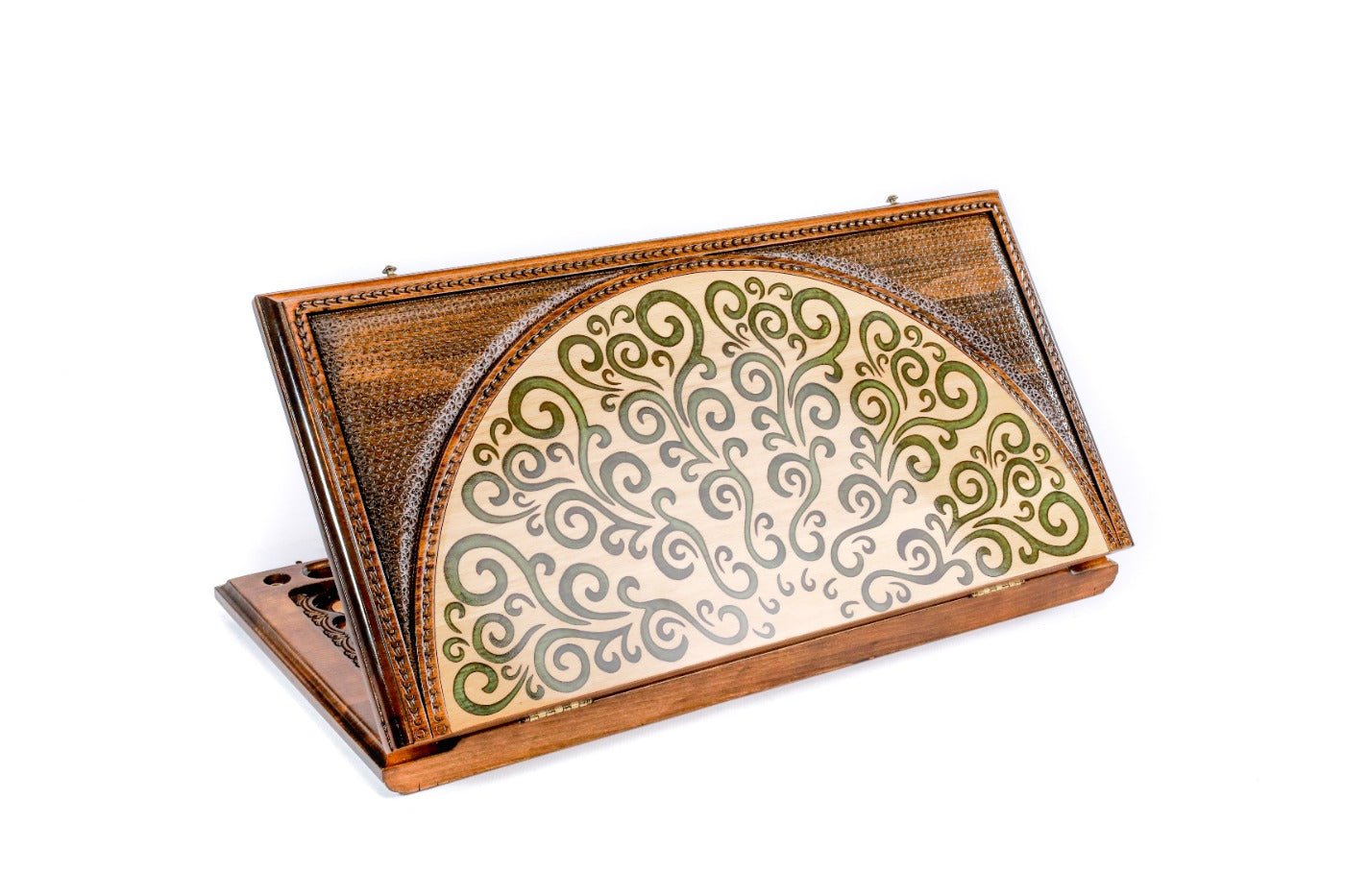 Epoxy ornament wooden backgammon board two sided handcrafted design