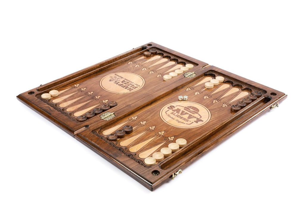 Premium handcrafted wooden backgammon board fun lifestyle theme design