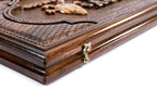 Happy Pizza Savvy Sliders backgammon board - side profile showing the craftsmanship
