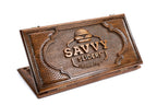 Happy Pizza Savvy Sliders backgammon board - detail of the wood grain and finish