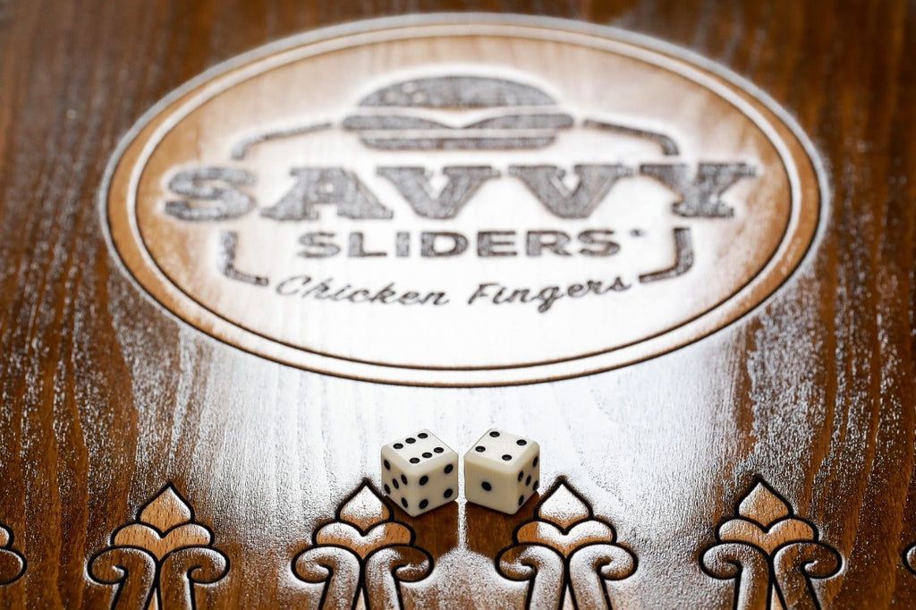Backgammon Board - Happy Pizza & Savvy Sliders - Unumperfectus