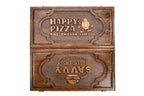 Happy Pizza Savvy Sliders backgammon board in wood by Hrachya Ohanyan
