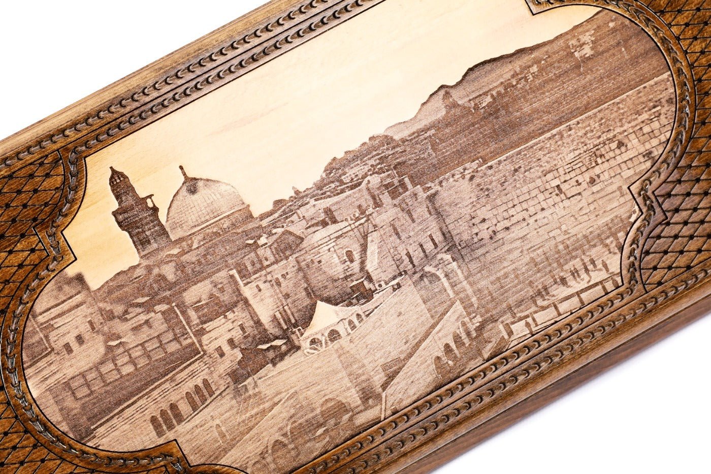 Luxury backgammon board spiritual themed wooden artistic style