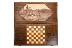 Holy Land backgammon board - corner detail of the board