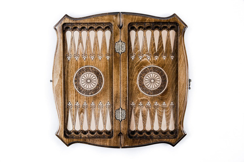 Wooden Carved Chess Board With Backgammon — Moscow 40 cm | 15.7" - Unumperfectus