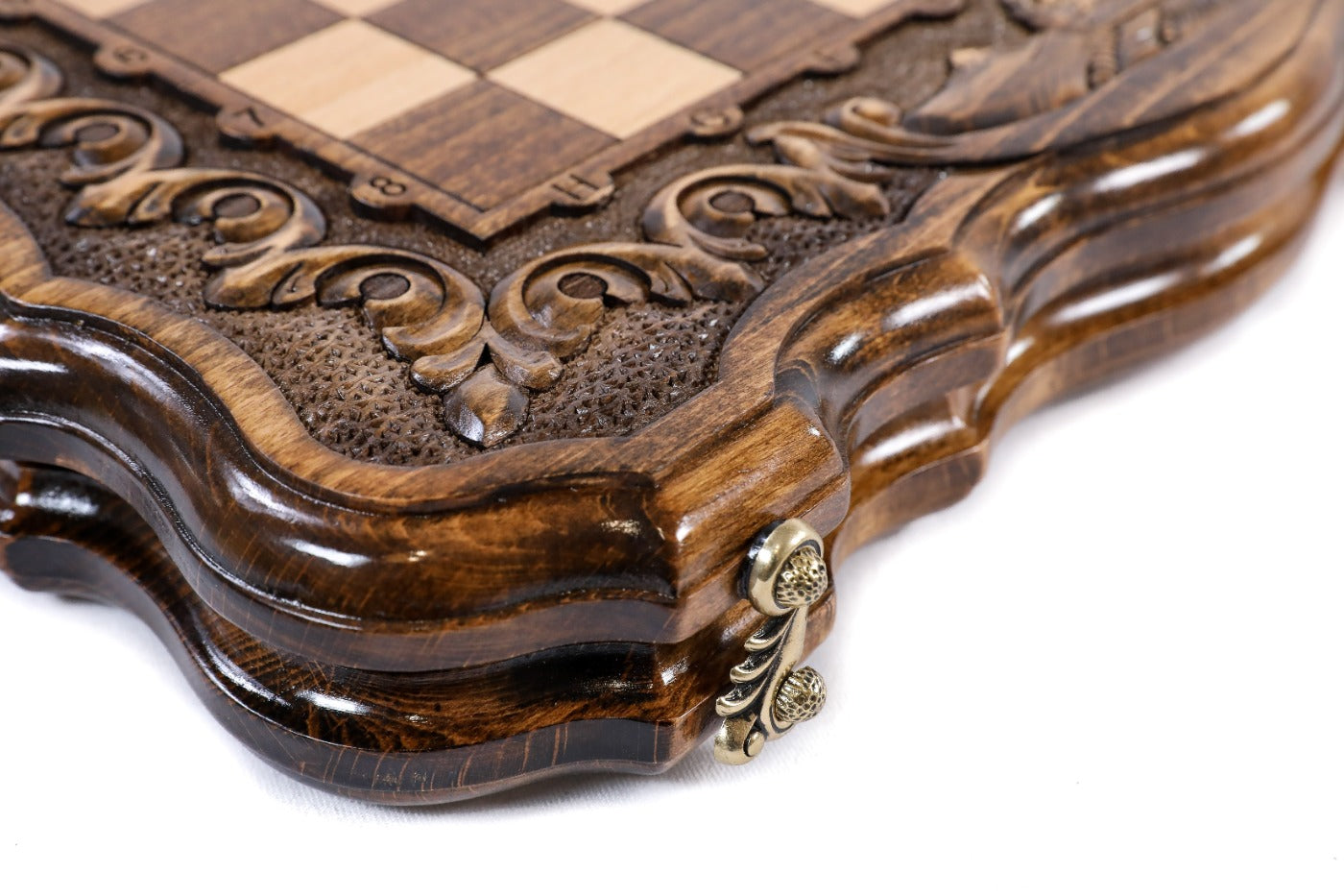 Armenian Ornaments Carved Chess Set & Backgammon Board 15.7" | 40 cm