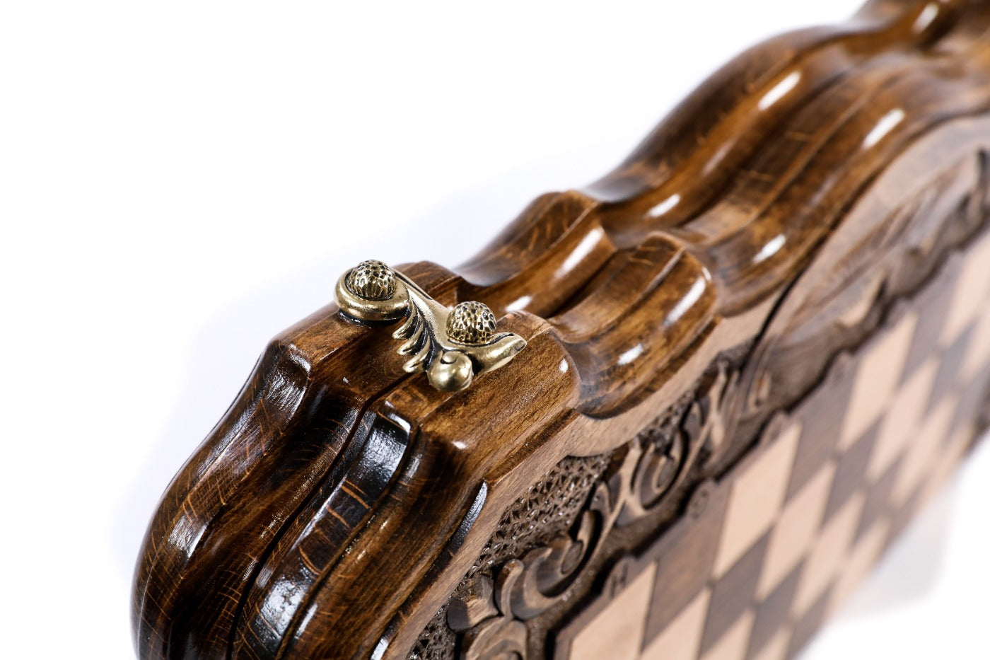 Armenian Ornaments Carved Chess Set & Backgammon Board 15.7" | 40 cm